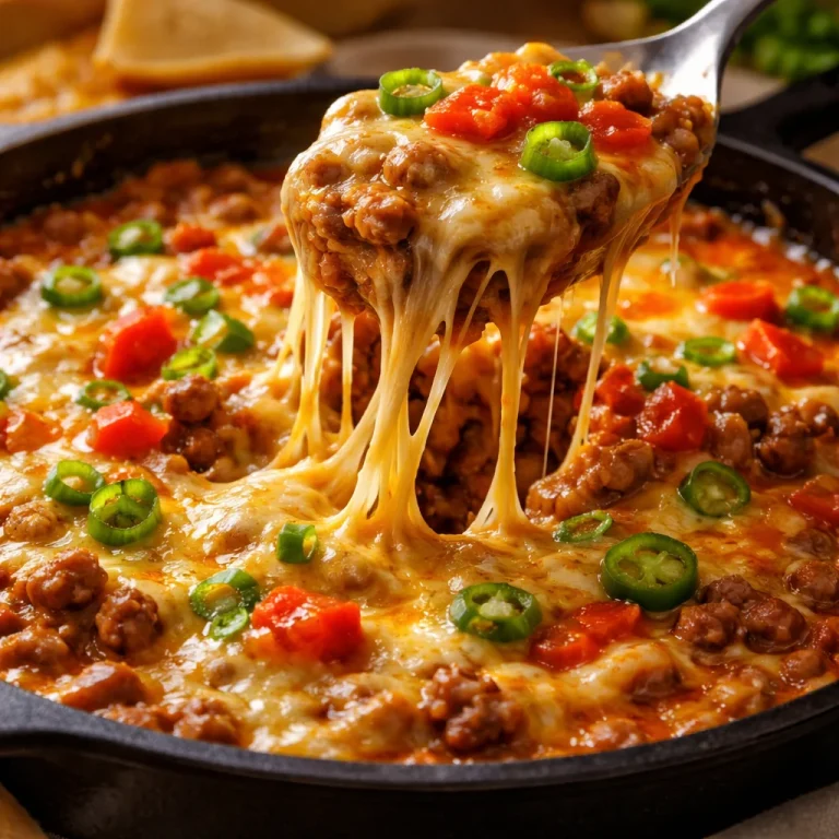 Delicious cheesy bean dip served with tortilla chips