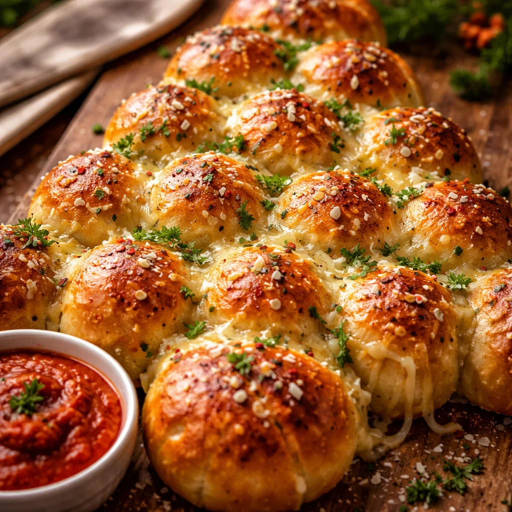 Cheesy Pull Apart Garlic-Butter Christmas Tree Bread for the holidays