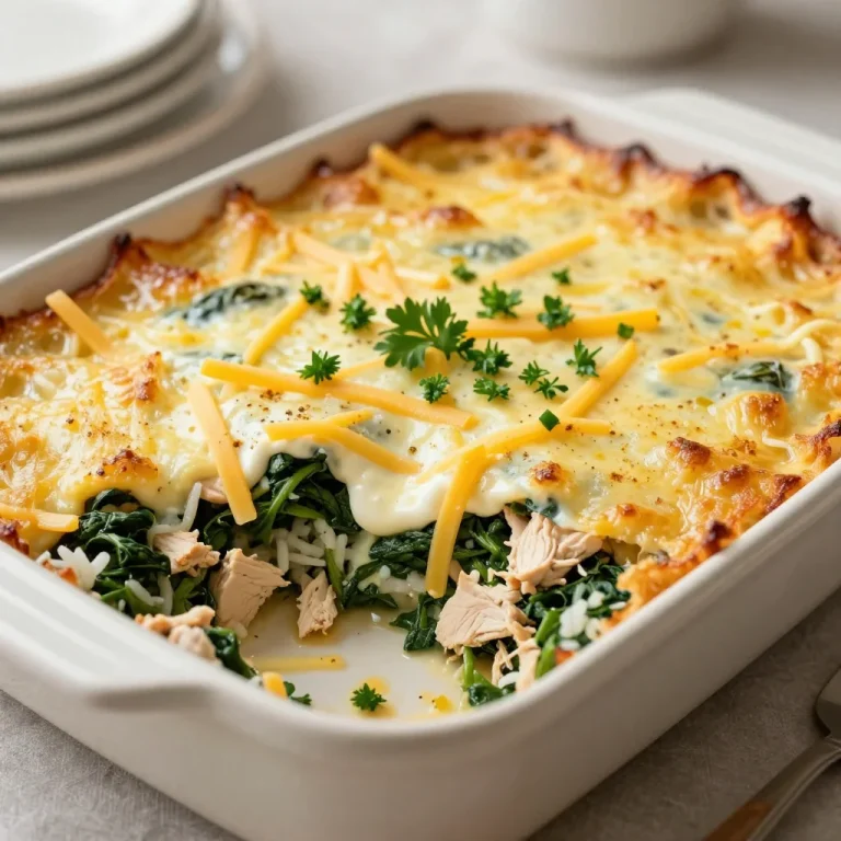 Delicious Chicken and Spinach Casserole, a comforting dinner dish.