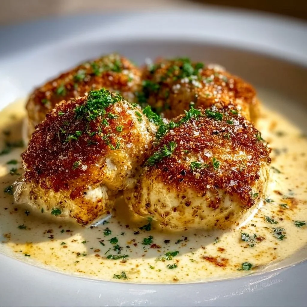 Delicious homemade Chicken Pillows filled with creamy chicken and herbs.