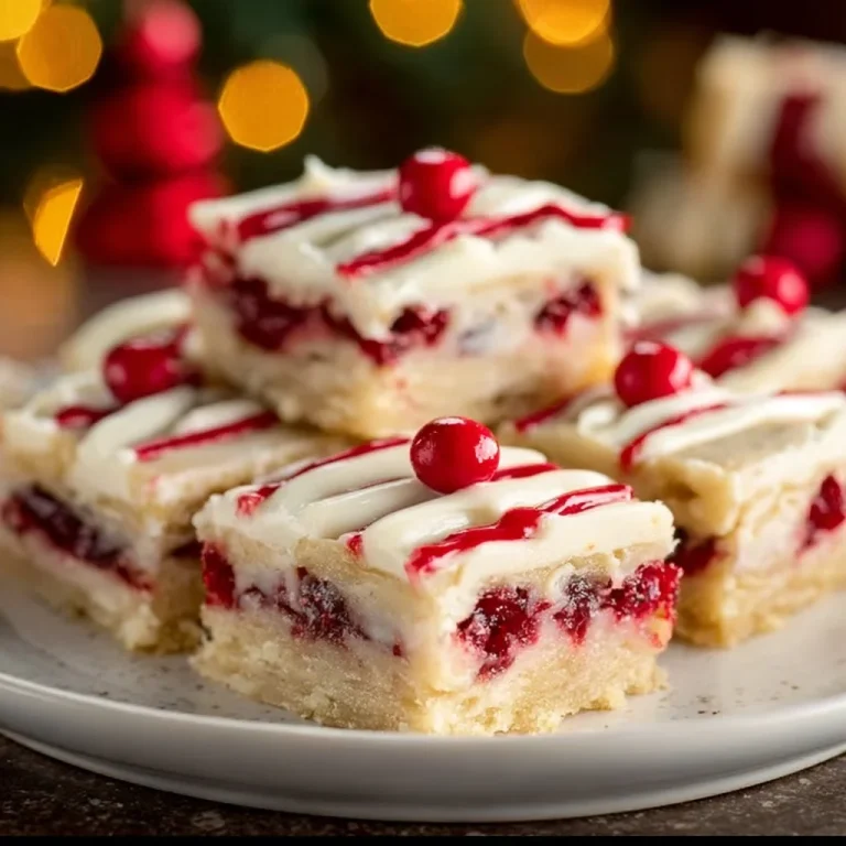 Deliciously baked Christmas Cherry Bars with festive toppings and vibrant colors