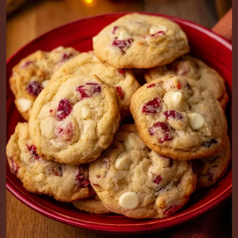 Freshly baked cranberry cookies on a cooling rack