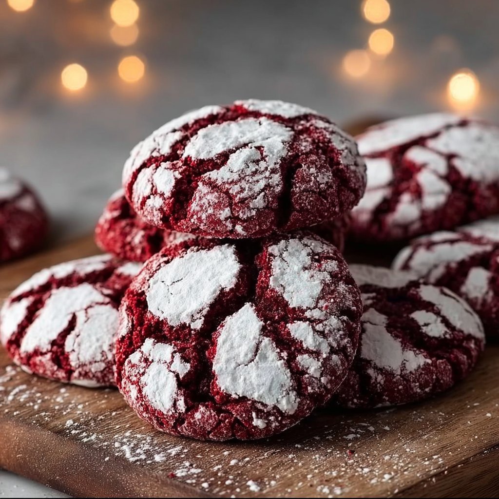 Red Velvet Crinkle Cookies