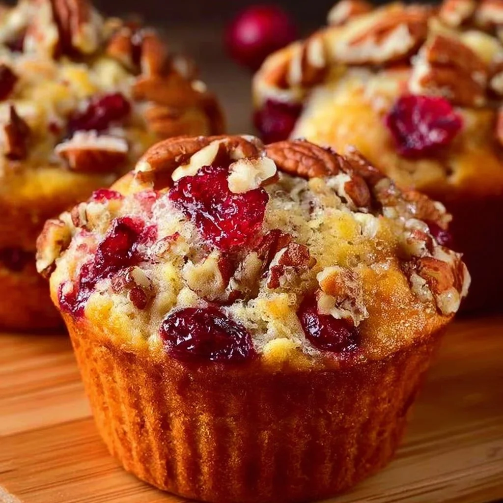 Freshly baked cranberry orange muffins with zesty flavor and vibrant colors