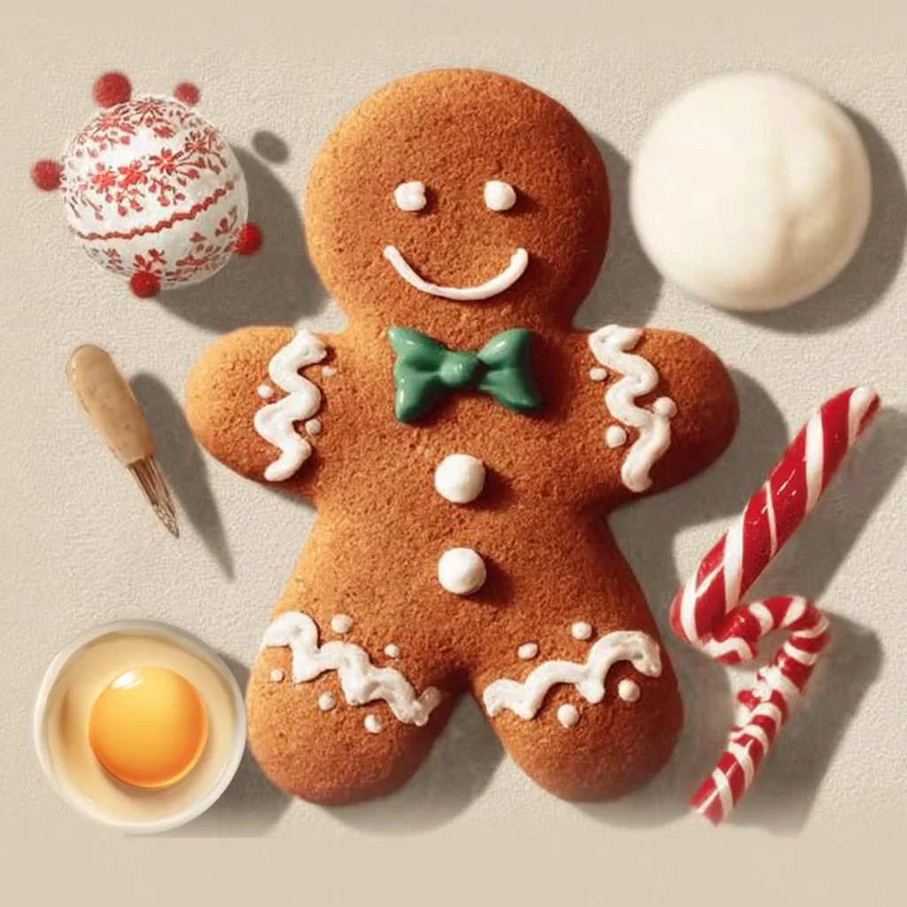Plate of decorated gingerbread cookies for the holidays