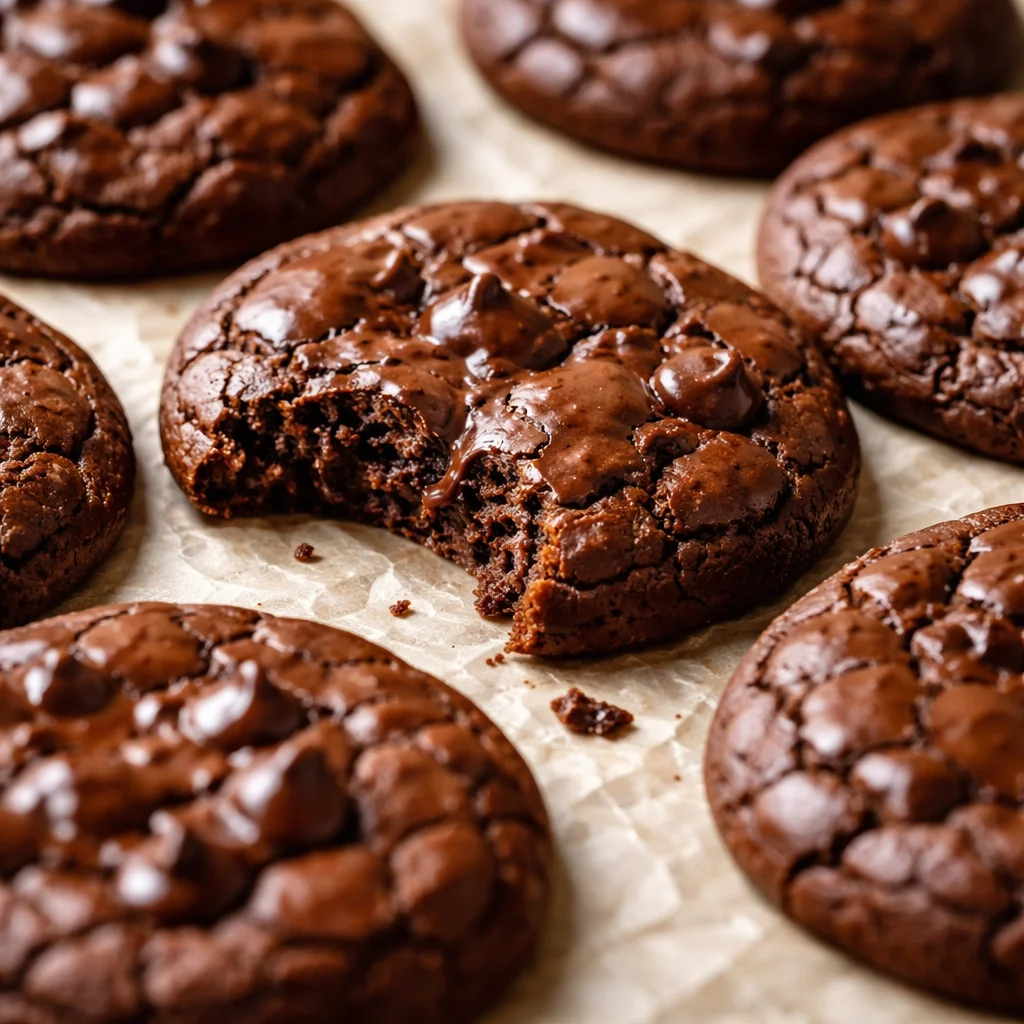 Gourmet brownie cookies with chocolate chips and a chewy texture