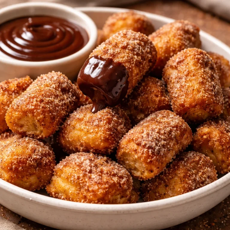 Delicious healthy air fryer churro bites served on a plate
