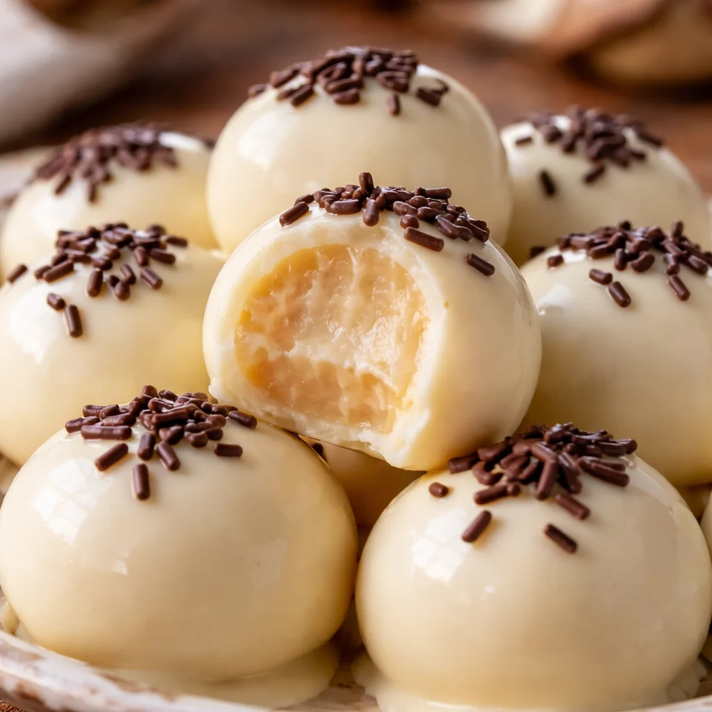 Indulgent white chocolate Baileys truffles on a decorative plate