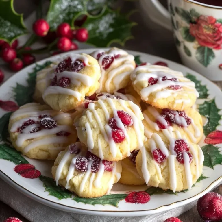 Freshly baked Lemon Cranberry Cookies on a cooling rack