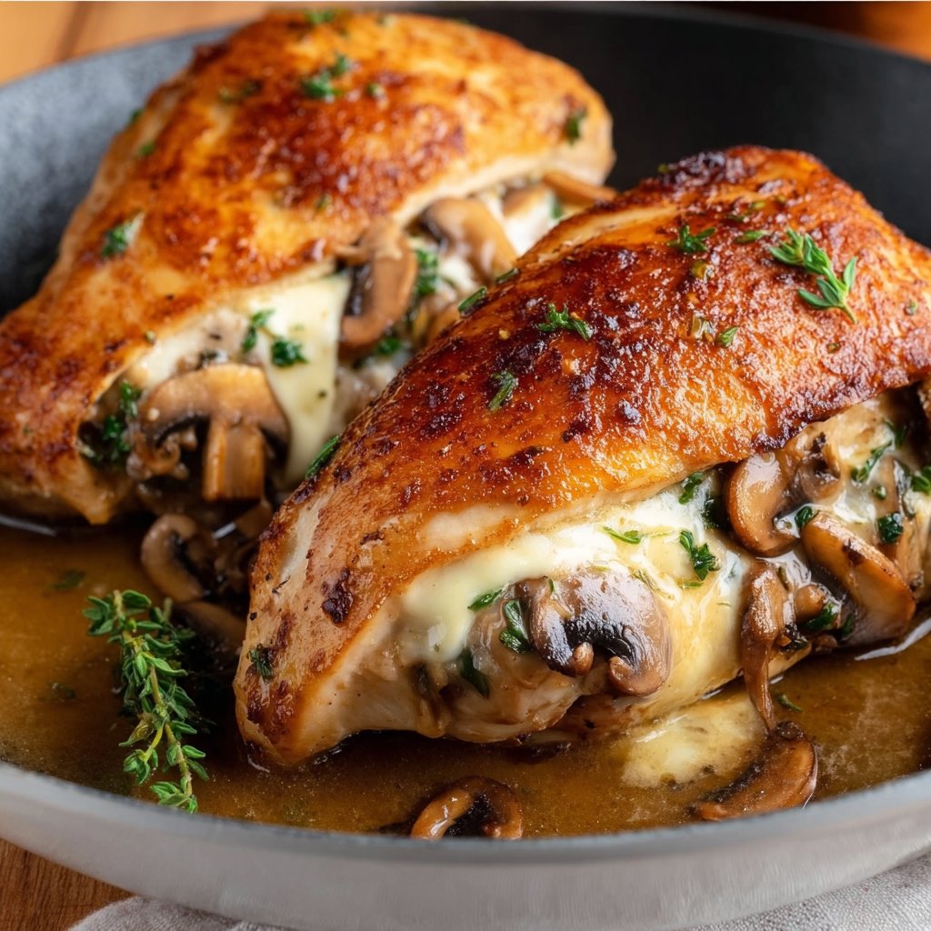 Flavorful Mushroom Stuffed Chicken Breast
