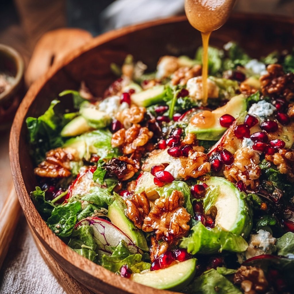 Winter Christmas Salad with Honey Mustard Dressing