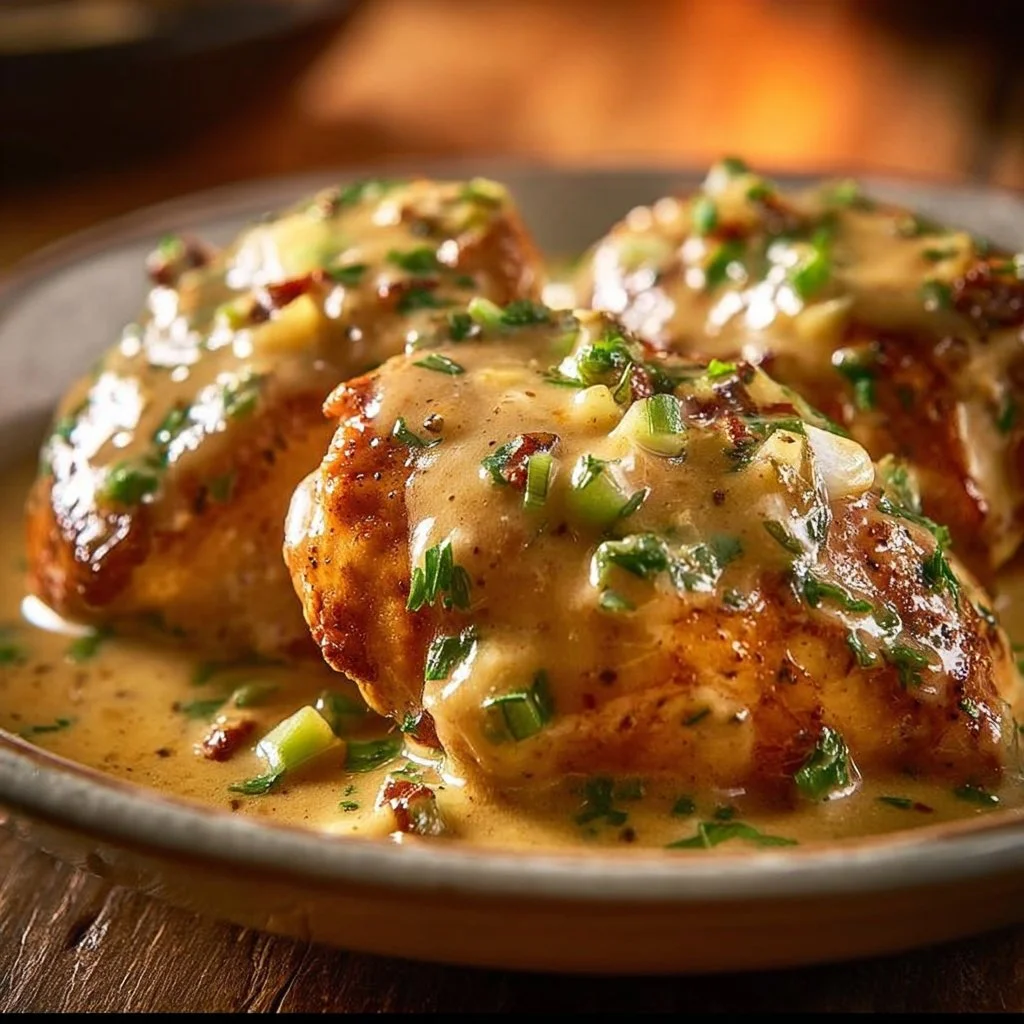 Delicious Texas Roadhouse Smothered Chicken served with savory toppings