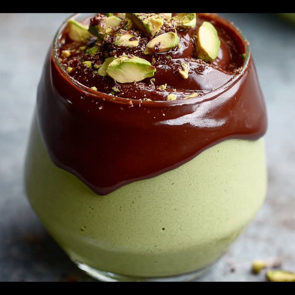 Pistachio Mousse with Chocolate Ganache