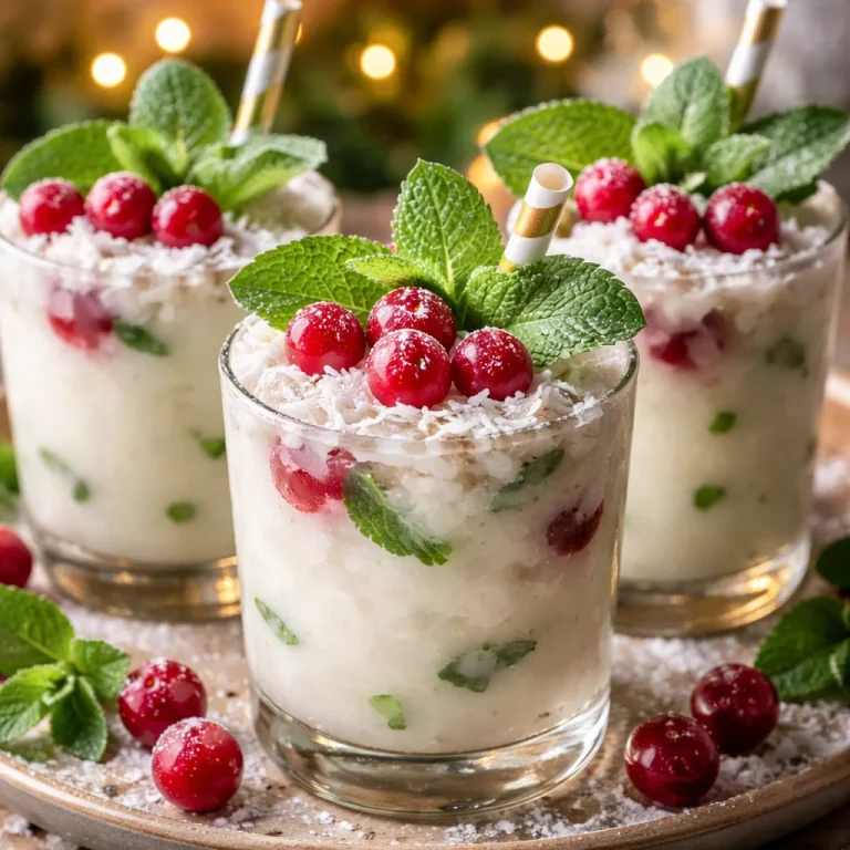 Refreshing White Christmas Mojitos with mint and cranberries for festive celebrations