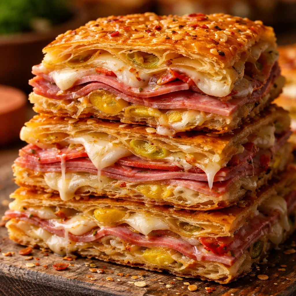 Deliciously handcrafted Italian Sub Squares with fresh ingredients