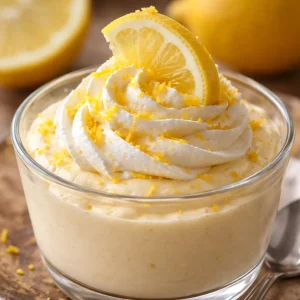 Delicious lemon mousse topped with mascarpone for a light dessert.