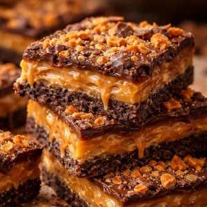 Delicious no-bake butterfinger caramel bars dessert