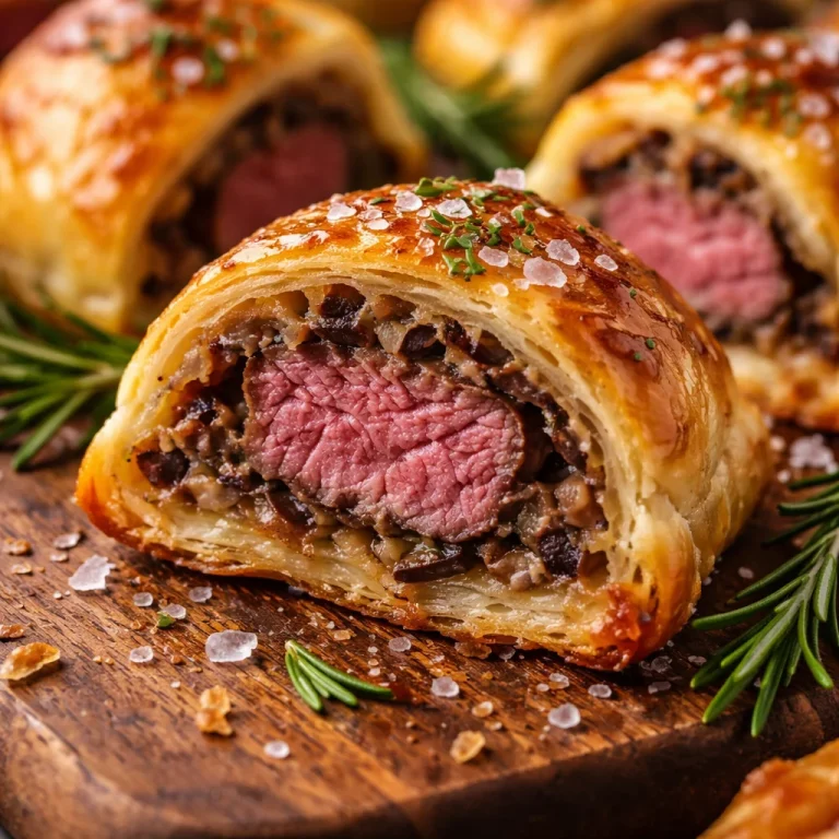 Mini Beef Wellington Bites served on a platter for elegant appetizers