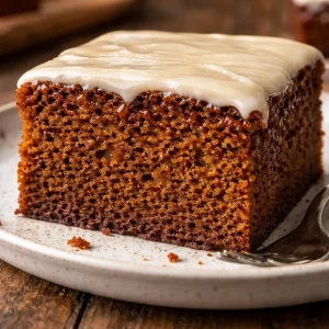 Delicious quick and easy gingerbread cake with festive decorations.